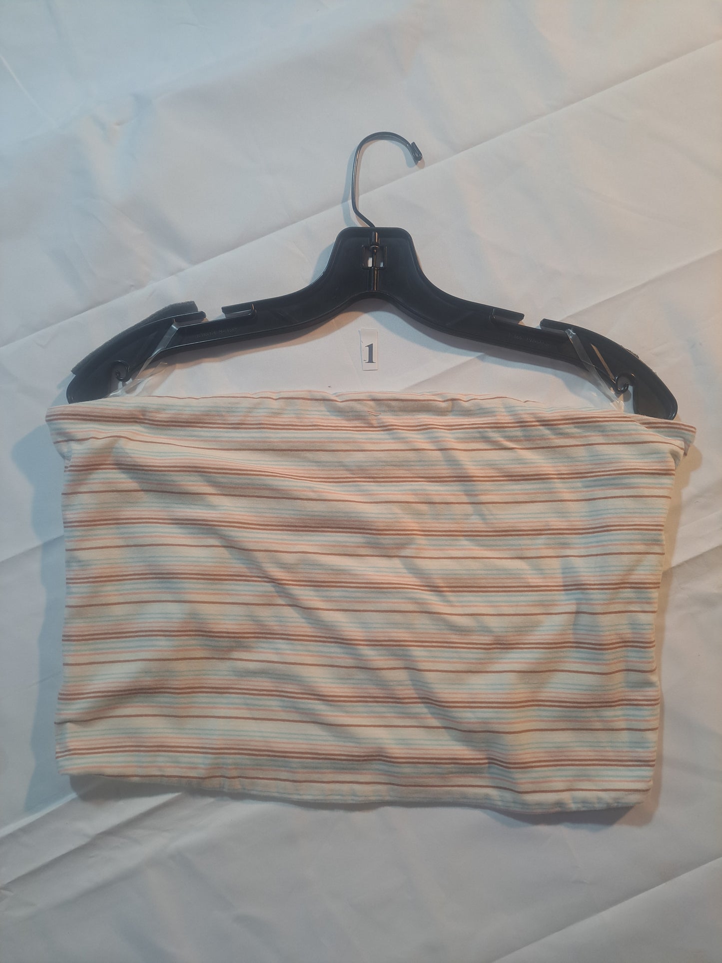 Rib knit strapless top