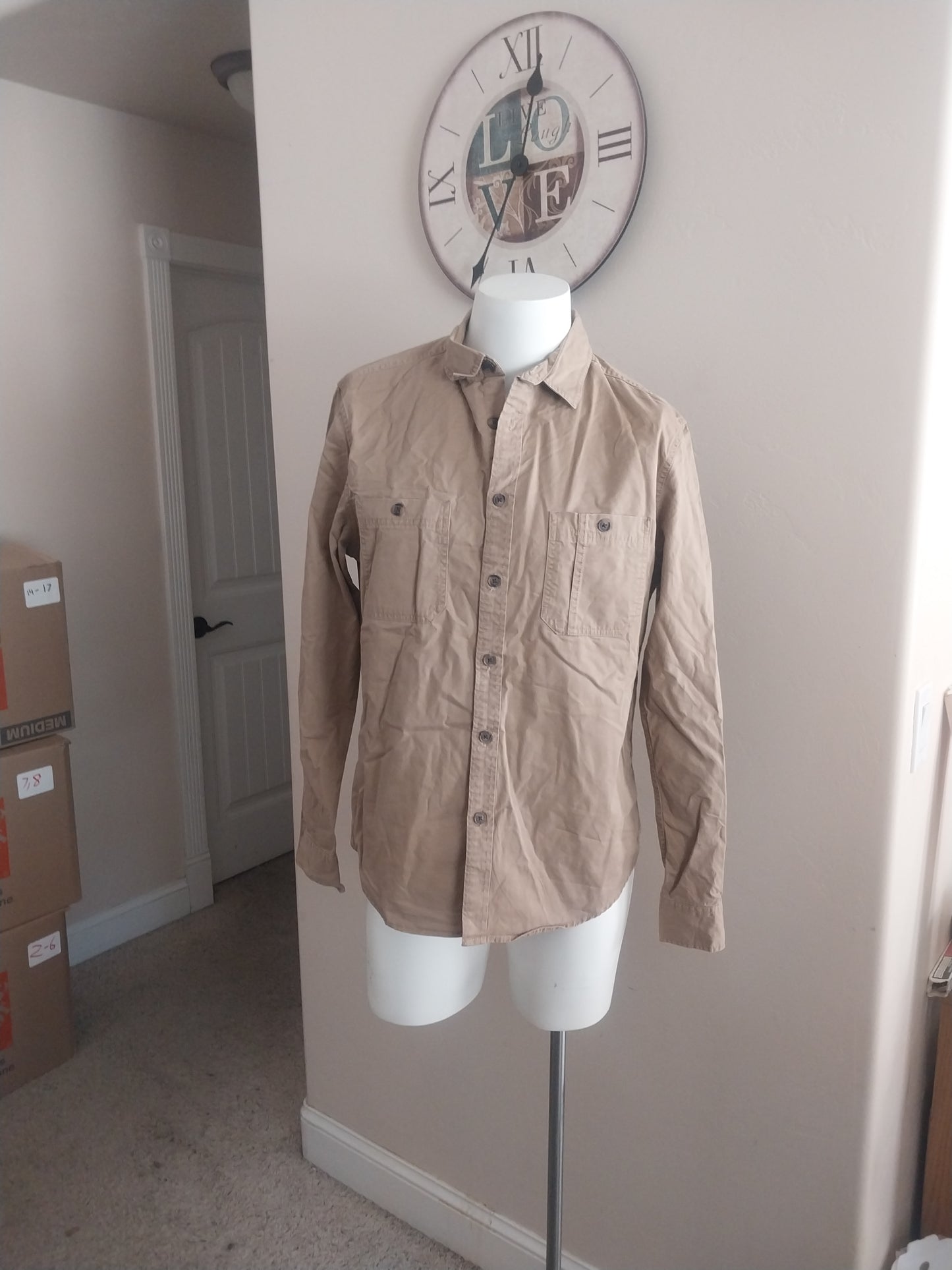 long sleeve work or dress w/pocket Cattail
